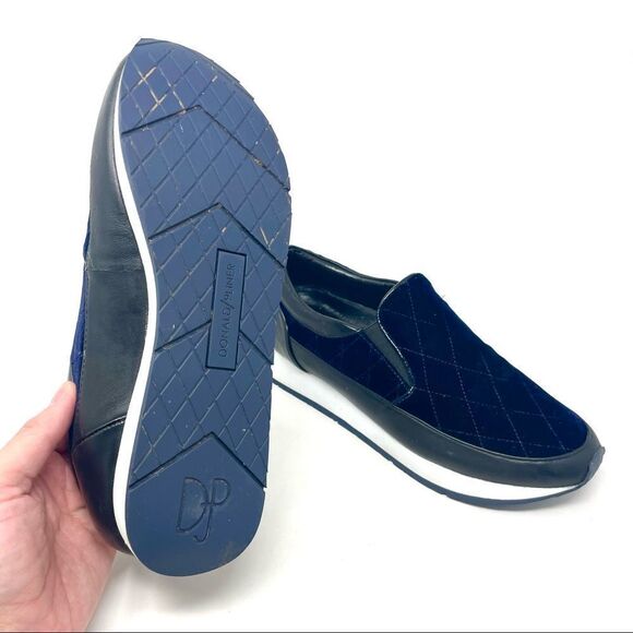 DONALD J. Pliner Ronie Navy Velvet Diamond Quilt Slip-On Sneakers Size 5.5 - Picture 10 of 11